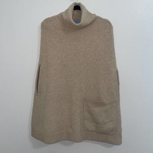 ANTONIO MELANI Tan Poncho Turtleneck Sweater Size S